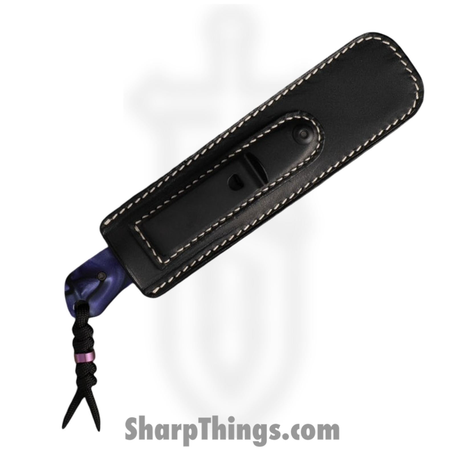 Jack Wolf Knives - COLLU-01-PUR-KIR - Collusion - Fixed Blade Knife - S90V Coated Reverse Tanto - Kirinite - Purple Wave - Image 4