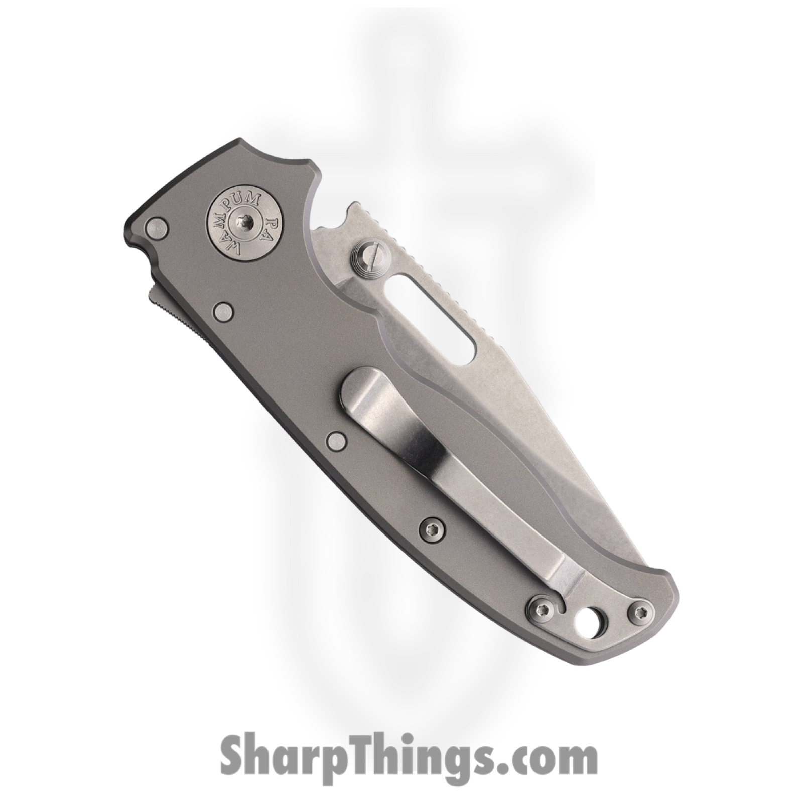 Demko Knives - DEM09664 - AD 20.5 - Folding Knife - 3V Stonewash Clip Point - Titanium - Gray - Image 2