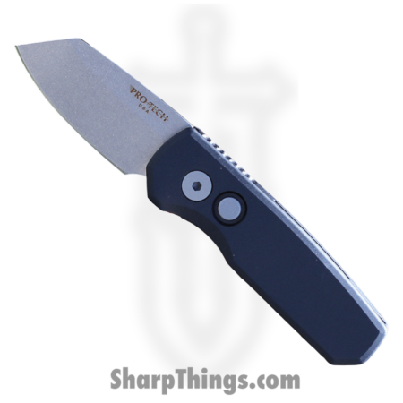 ProTech – R5201 – Runt 5 – Automatic Knife – CPM 20CV Stonewash Reverse Tanto – Aluminum – Black
