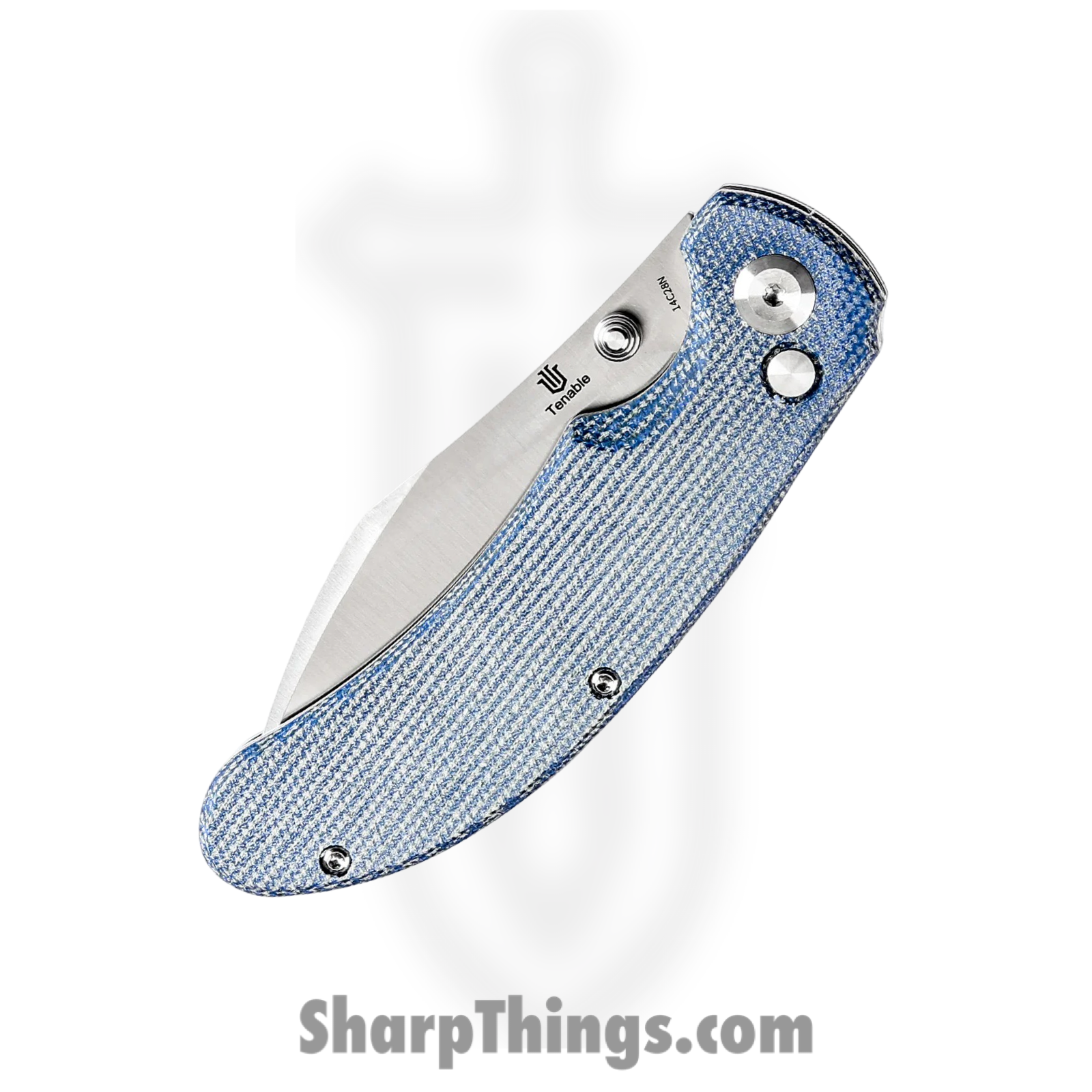 Tenable Knives - T1039F5 - Nesstreet - Folding Knife - 14C28N Satin Drop Point - Micarta - Ice Cream Blue - Image 3