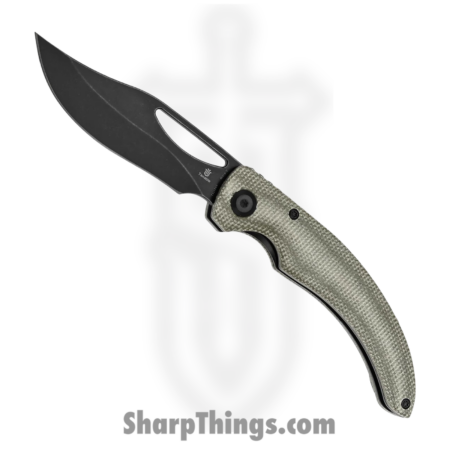 Tenable Knives – T1119A6 – Gideon – Folding Knife – Nitro-V Blackwash Clip Point – Micarta – Green