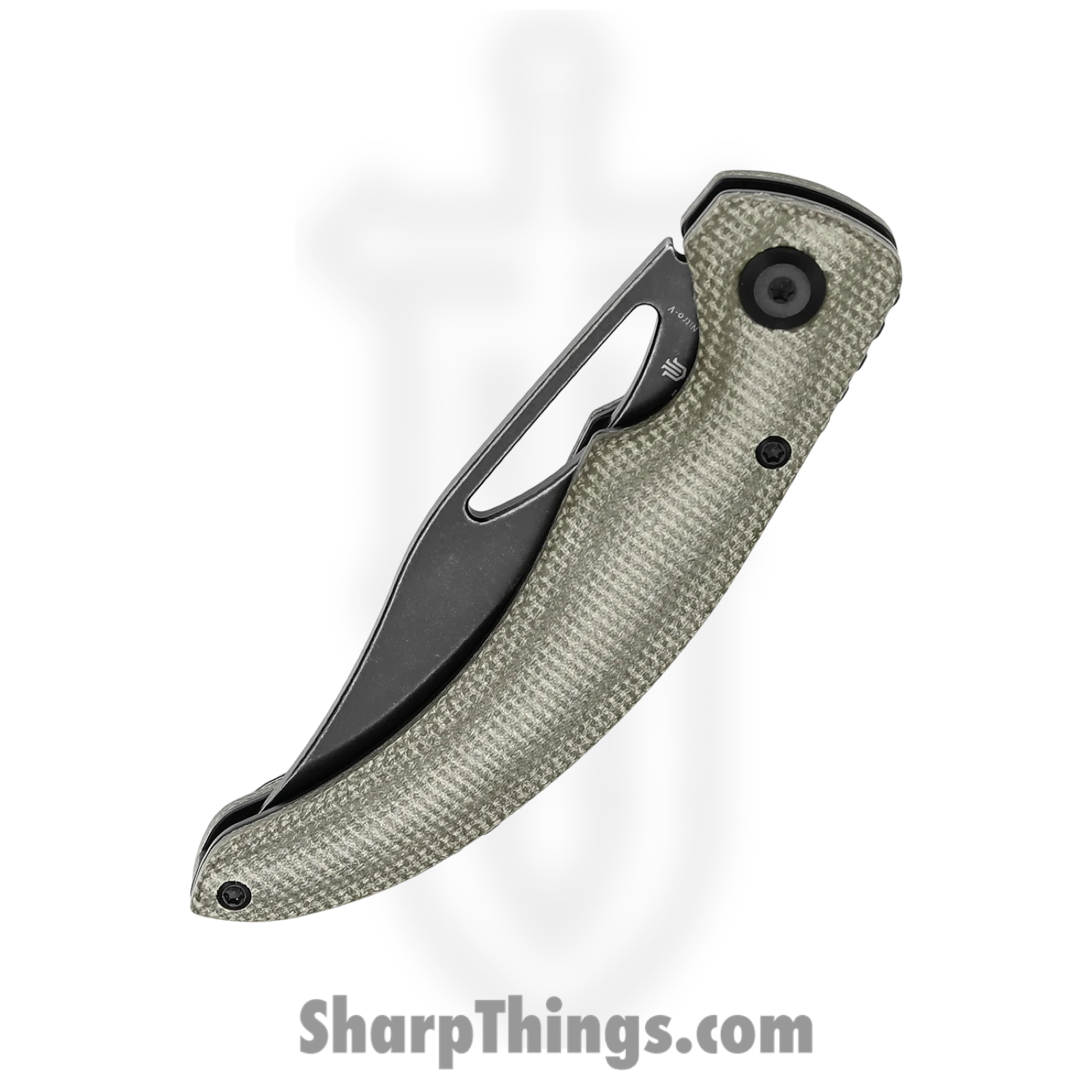 Tenable Knives - T1119A6 - Gideon - Folding Knife - Nitro-V Blackwash Clip Point - Micarta - Green - Image 3