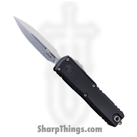Microtech – 12324-10 – UTX-85 Gen IV – OTF Auto – M390 Stonewash Dagger – Aluminum – Black