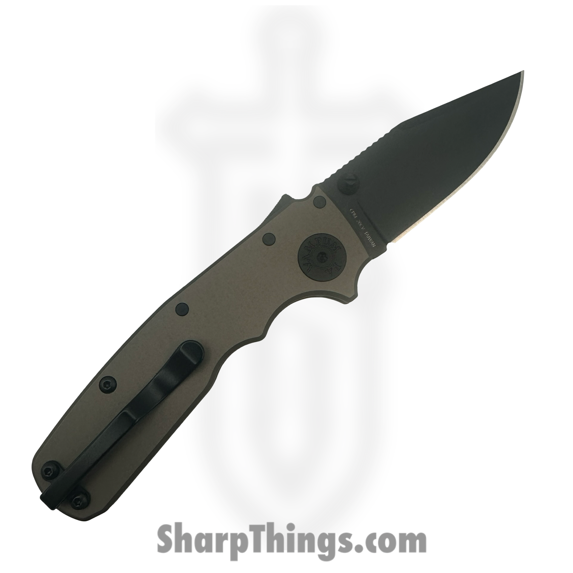 Demko Knives - DEM19230 - Shark Cub - Folding Knife - CPM 20CV Coated Clip Point - Aluminum - Gray - Image 2