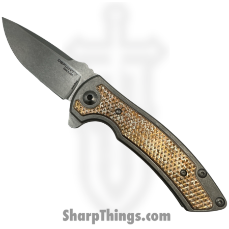 Defiant 7 – D7-Hyr-SW-MO – Hyrax – Folding Knife – CPM MagnaCut Stonewash Spear Point – Titanium – Mokume