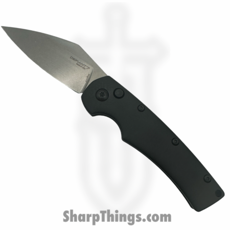 Defiant 7 – D7-Sax-SW-BK – Seax – Automatic Knife – CPM MagnaCut Stonewash Seax – Aluminum – Black