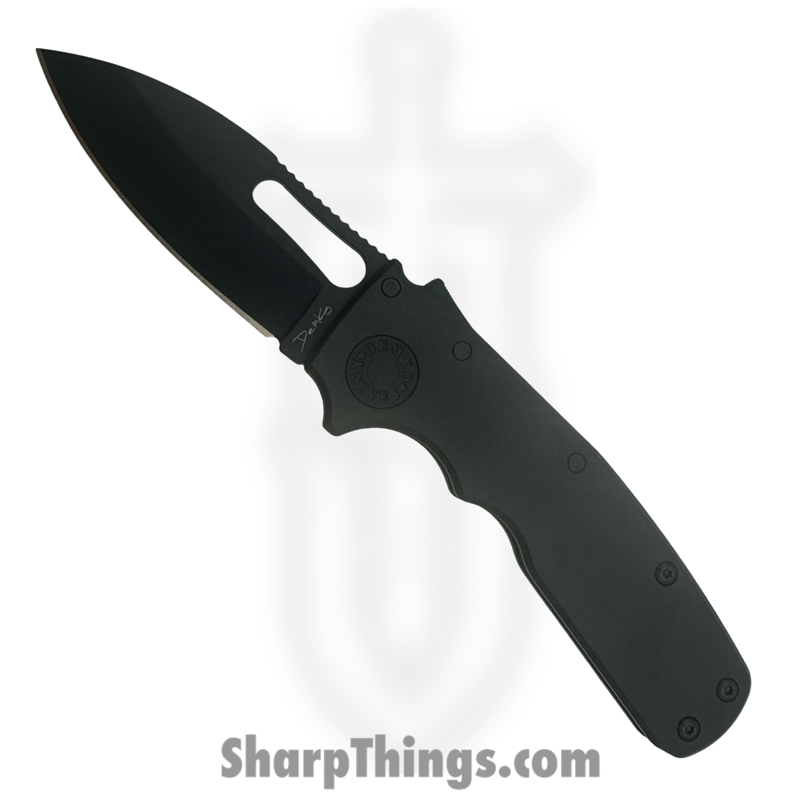 Demko Knives - DEM19209 - Shark Cub - Folding Knife - CPM 20CV Coated Slicer Shark Blade - Aluminum - Black