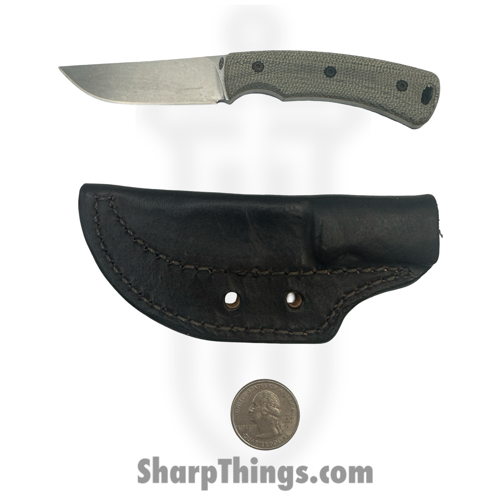 TRM - DLR-TAG-MIC-OD - Tagalong - Fixed Blade Knife - CPM MagnaCut Satin Drop Point - Micarta - OD Green - Image 2