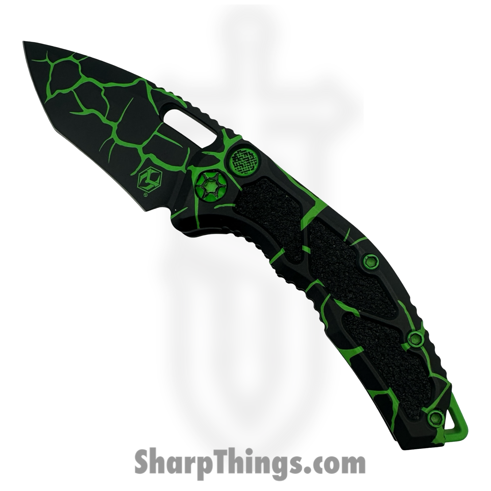 Heretic Knives - H012-MAG-TX - Medusa - Automatic Knife - CPM MagnaCut Coated Recurve - Aluminum - Magma Toxic Green