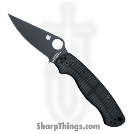 Spyderco – SC81GMCBKP2 – Para Military 2 – Folding Knife – CPM MagnaCut Coated Clip Point – G10 – Black