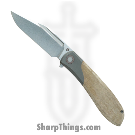 Jack Wolf Knives – SCUFF-01-GRN-MIC – Scuffle – Folding Knife – S90V Stonewash Clip Point – Linen Micarta – Green