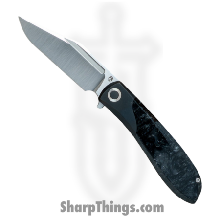 Jack Wolf Knives – SCUFF-01-KIRBL-ICE – Scuffle – Folding Knife – S90V Satin Clip Point – Kirinite – Black Ice