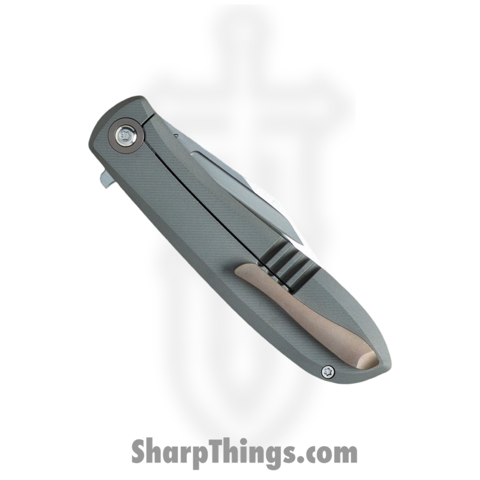 Jack Wolf Knives - SCUFF-01-TITAN-MILLED - Scuffle - Folding Knife - S90V Satin Clip Point - Milled Titanium - Natural - Image 2