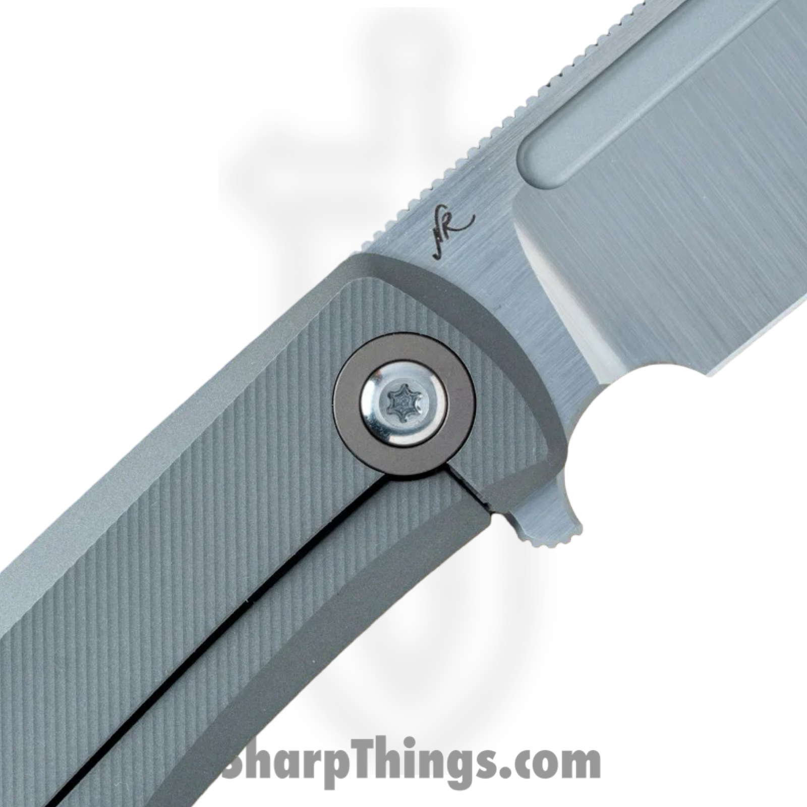 Jack Wolf Knives - SCUFF-01-TITAN-MILLED - Scuffle - Folding Knife - S90V Satin Clip Point - Milled Titanium - Natural - Image 3