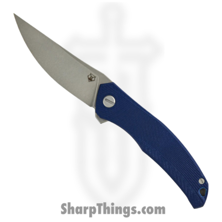 Shirogorov Knives – SHI-URS-QM-DBG10 – Ursus Quantium – Folding Knife – Cromax PM Stonewash Upswept – Titanium G10 Inlay – Grey Dark Blue