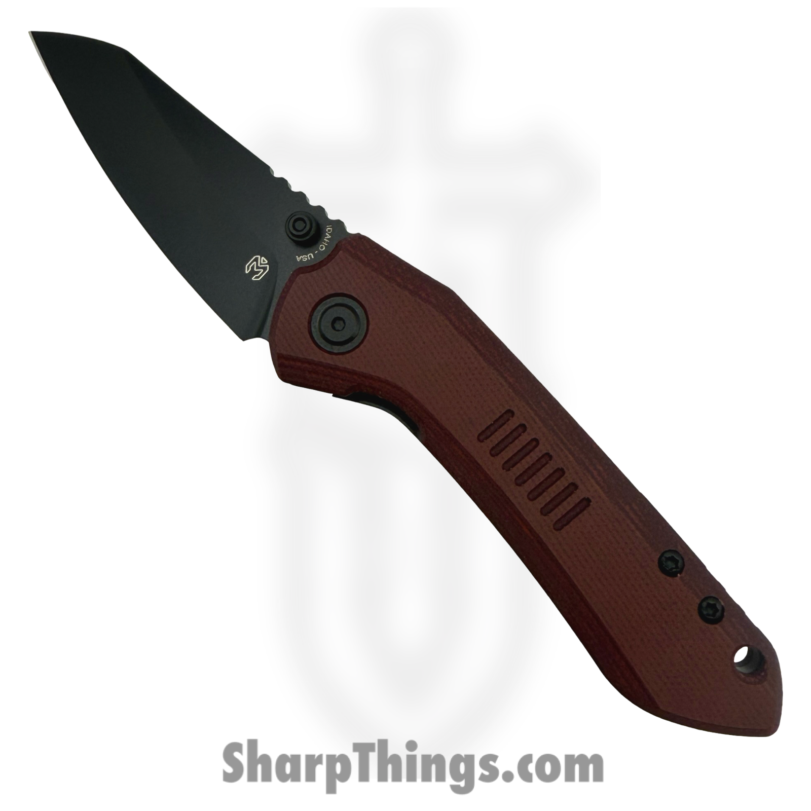 Millit Knives - STEOVBKCKdrd - Sharp Things Exclusive Overland Zirblast - Folding Knife - CPM S35VN Coated Sheepsfoot - Canvas Micarta - Double Red