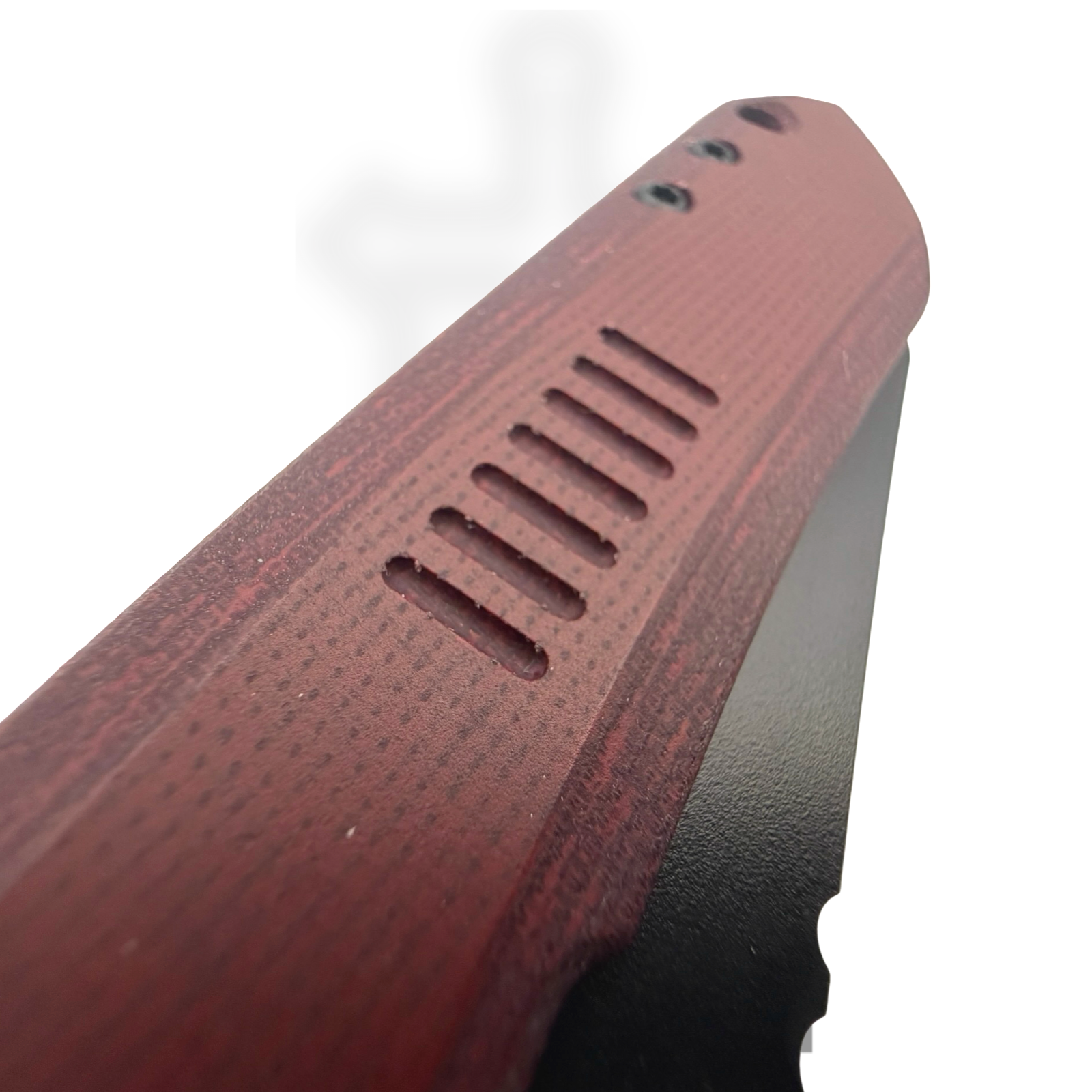 Millit Knives - STEOVBKCKdrd - Sharp Things Exclusive Overland Zirblast - Folding Knife - CPM S35VN Coated Sheepsfoot - Canvas Micarta - Double Red - Image 6