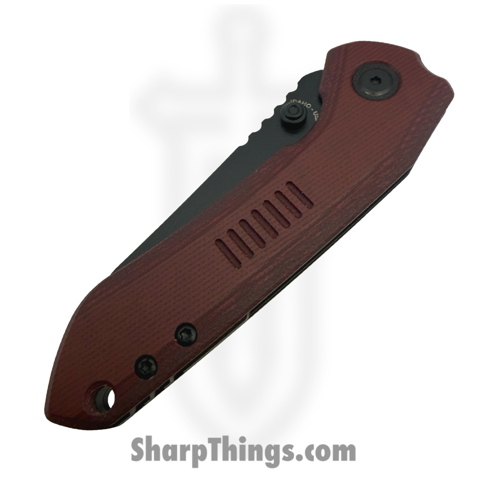 Millit Knives - STEOVBKCKdrd - Sharp Things Exclusive Overland Zirblast - Folding Knife - CPM S35VN Coated Sheepsfoot - Canvas Micarta - Double Red - Image 3