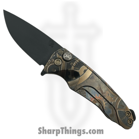 Medford Knife and Tool – MKT394PQ-36A1-TPCP-BP – Smooth Criminal – Folding Knife – S45VN Coated Drop Point – Titanium “Steampunk” – Bronze