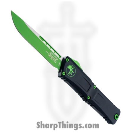 Microtech – 1143-1 GMSK – Combat Troodon Gen III – OTF Auto – M390MK Coated Drop Point – 6061-T6 Aluminum – Black|Green