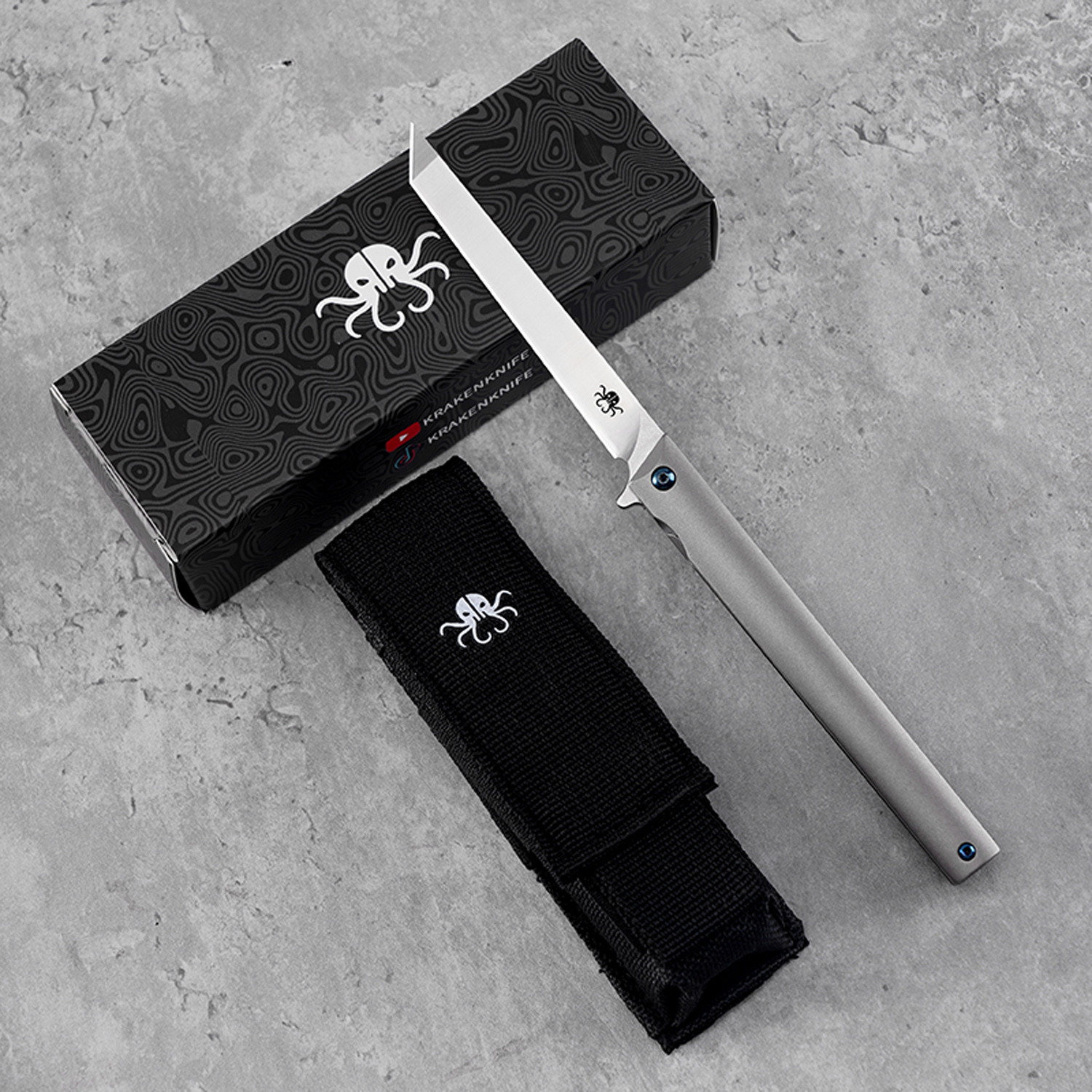 Klaken Knives - B13-TITN-SA - Regent - Folding Knife - D2 Satin Tanto - Titanium - Natural - Image 5