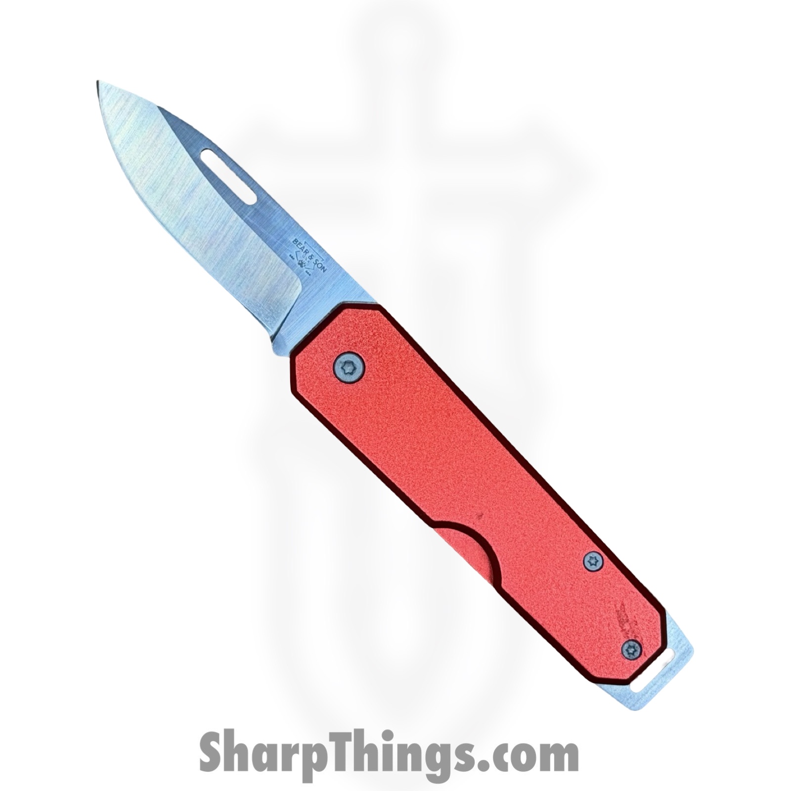 Bear & Son - BC110RD - Large Slip Joint - Folding Knife - Carbon Steel Satin Drop Point - Aluminum - Red