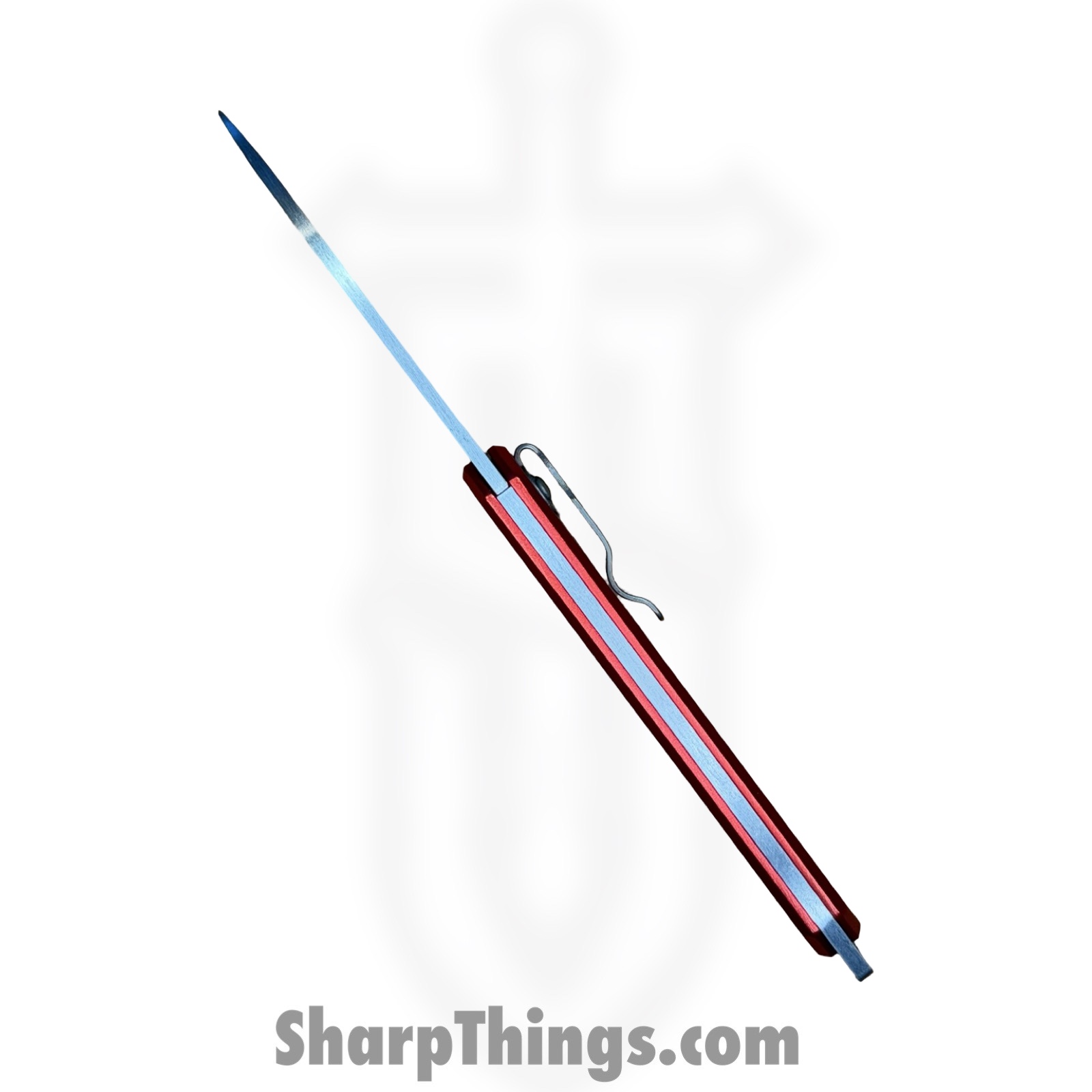 Bear & Son - BC110RD - Large Slip Joint - Folding Knife - Carbon Steel Satin Drop Point - Aluminum - Red - Image 8