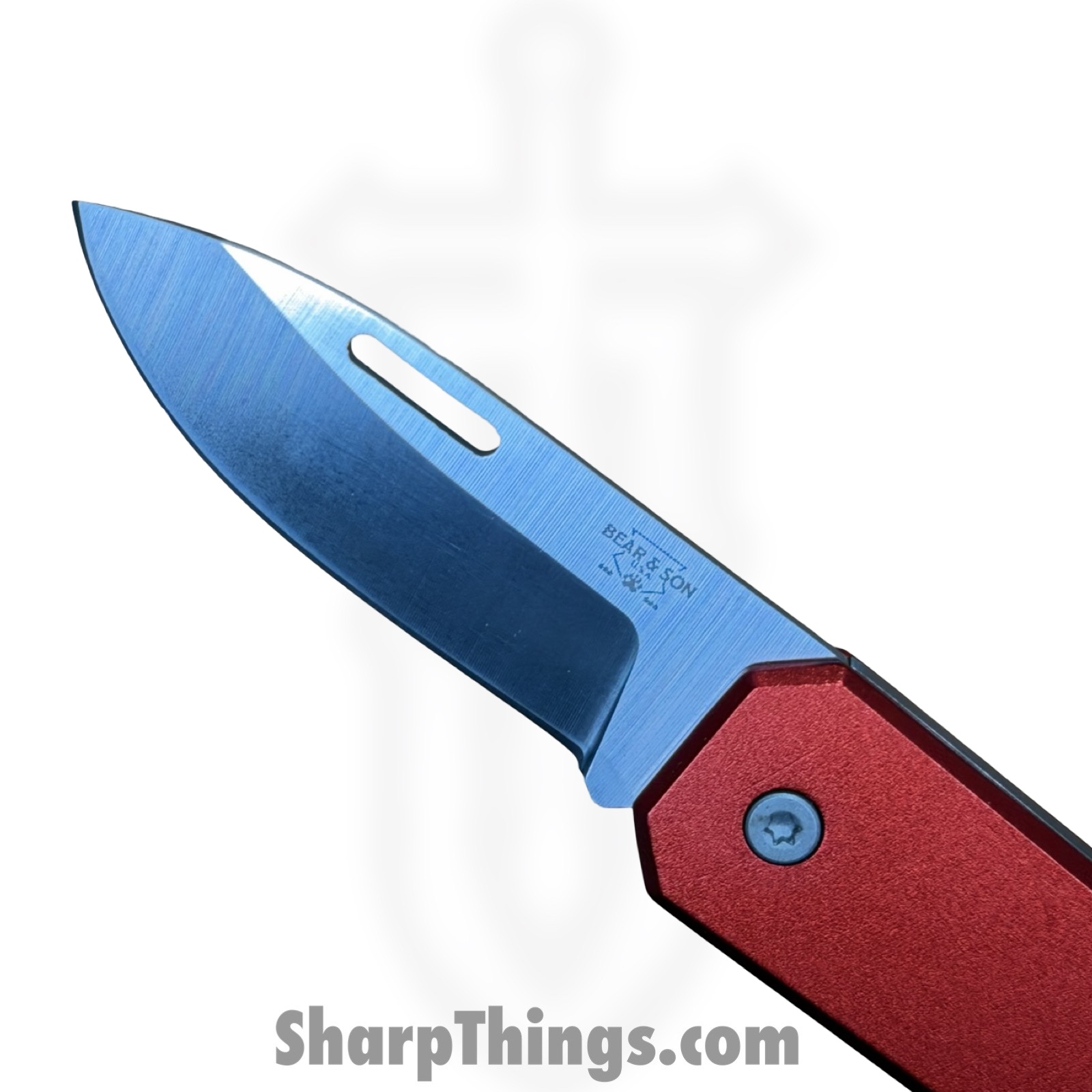 Bear & Son - BC110RD - Large Slip Joint - Folding Knife - Carbon Steel Satin Drop Point - Aluminum - Red - Image 6
