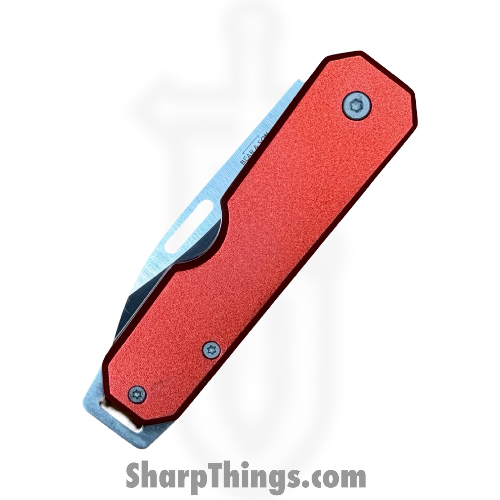Bear & Son - BC110RD - Large Slip Joint - Folding Knife - Carbon Steel Satin Drop Point - Aluminum - Red - Image 5