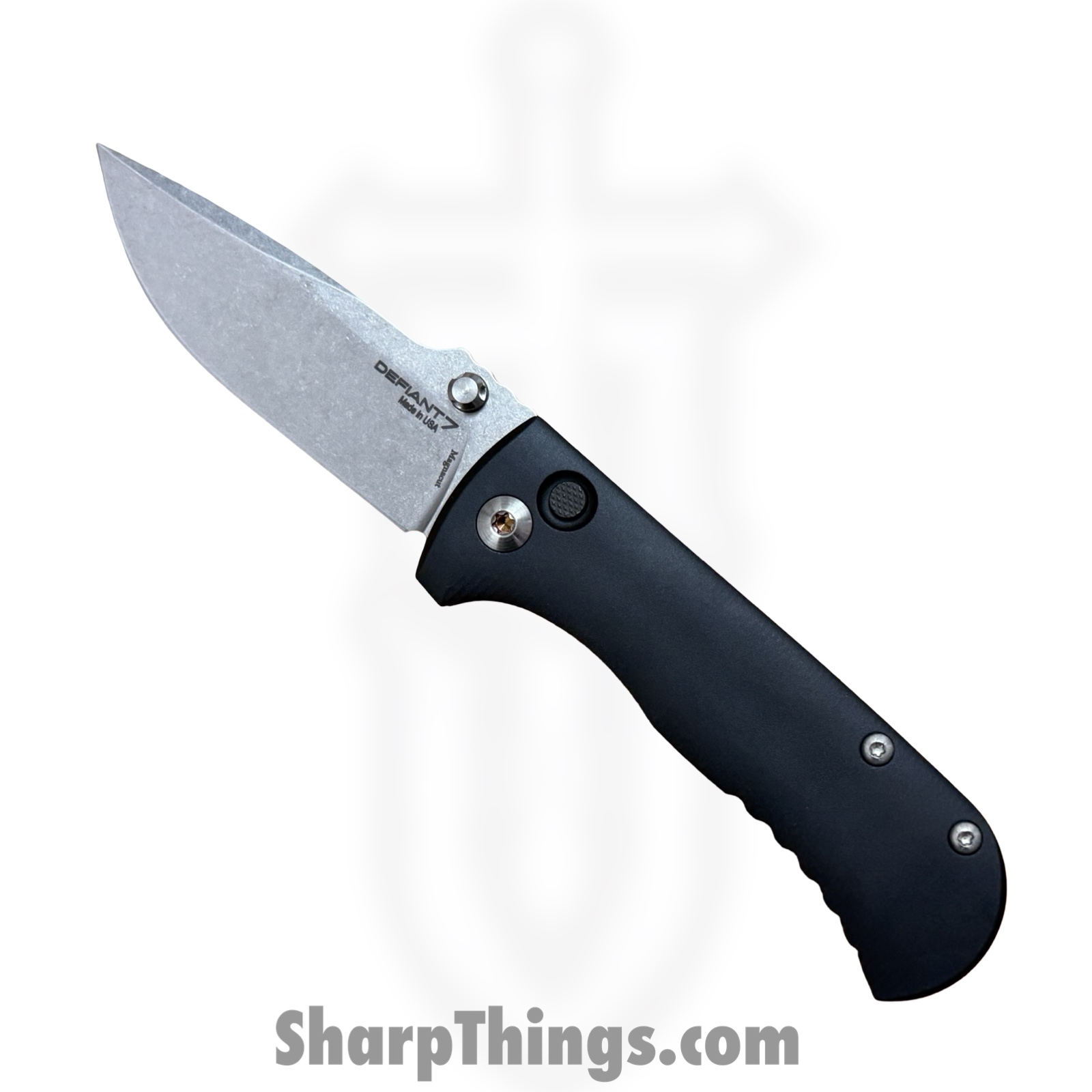 Defiant 7 - D7-TALOS-SW - Talos - Folding Knife - CPM MagnaCut Stonewash Drop Point - Titanium - Black