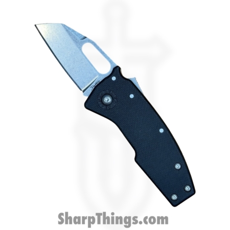 Demko Knives – DEM19281 – Nano Shark Lock Black SF – Folding Knife – AUS-10A Stonewash Clip Pont – GRN – Black