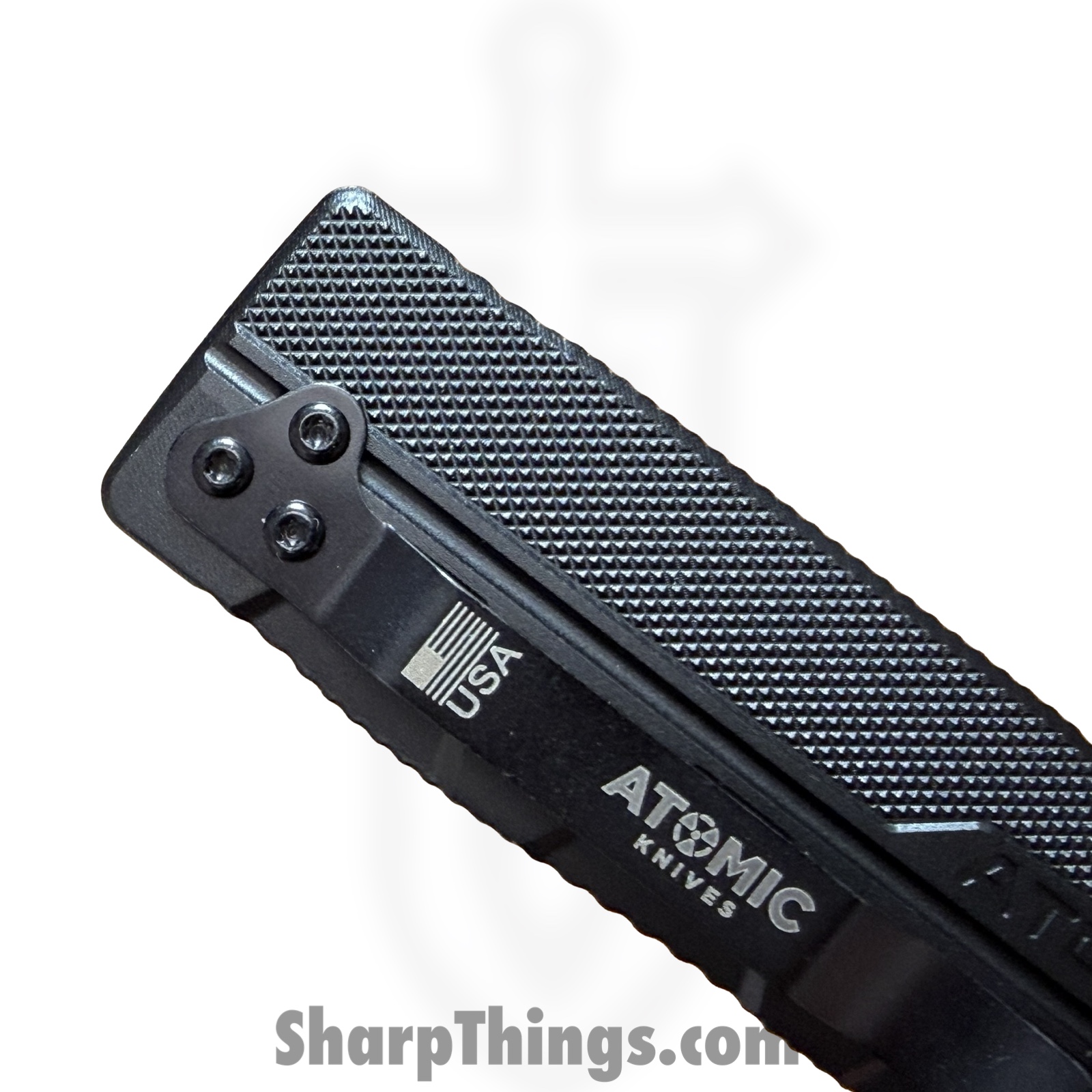 Atomic Knives - WNS-DT01BKDE - UltraLite ATOMIC - OTF Auto - D2 Satin Dagger - Aluminum - Black - Image 6