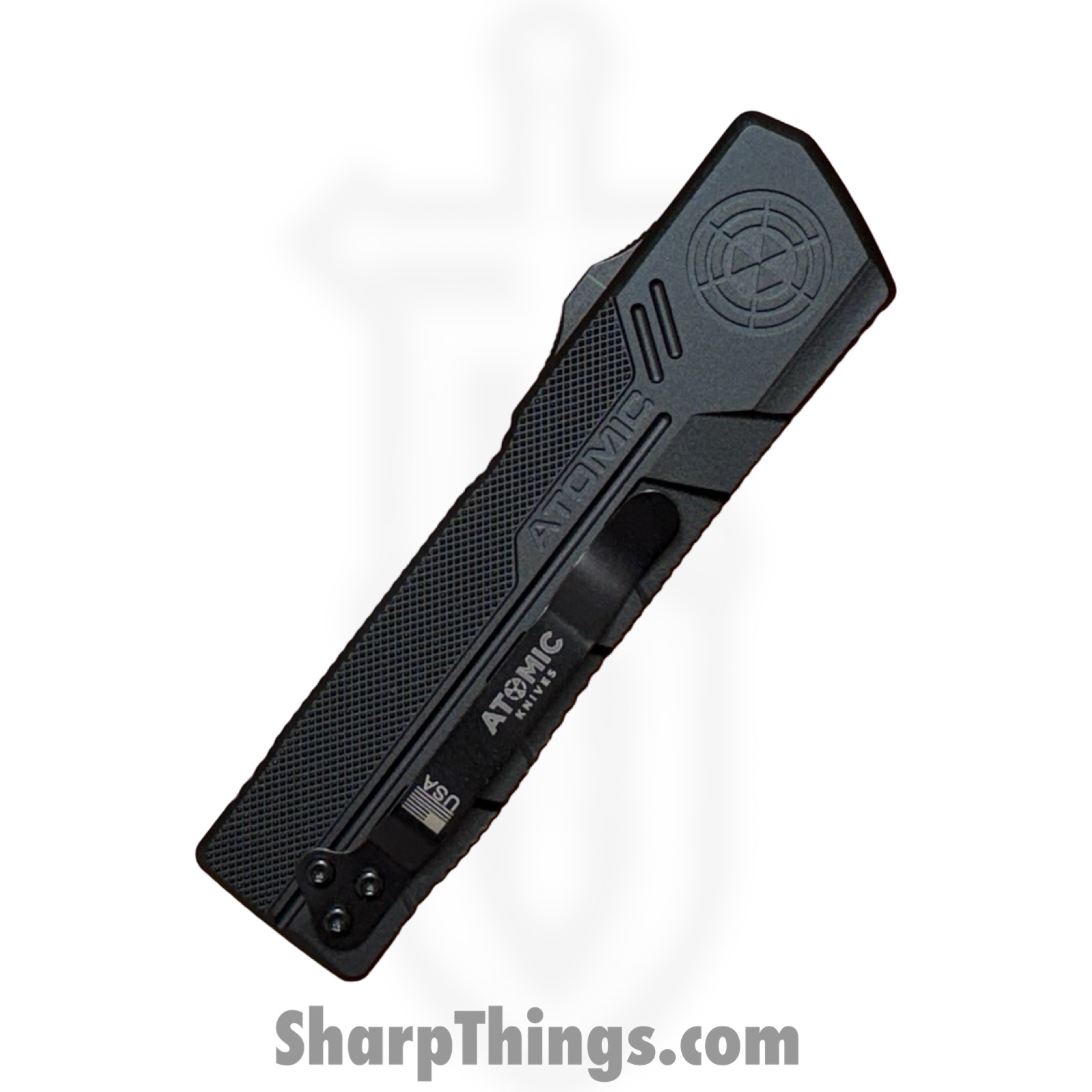 Atomic Knives - WNS-DT01BKDE - UltraLite ATOMIC - OTF Auto - D2 Satin Dagger - Aluminum - Black - Image 8