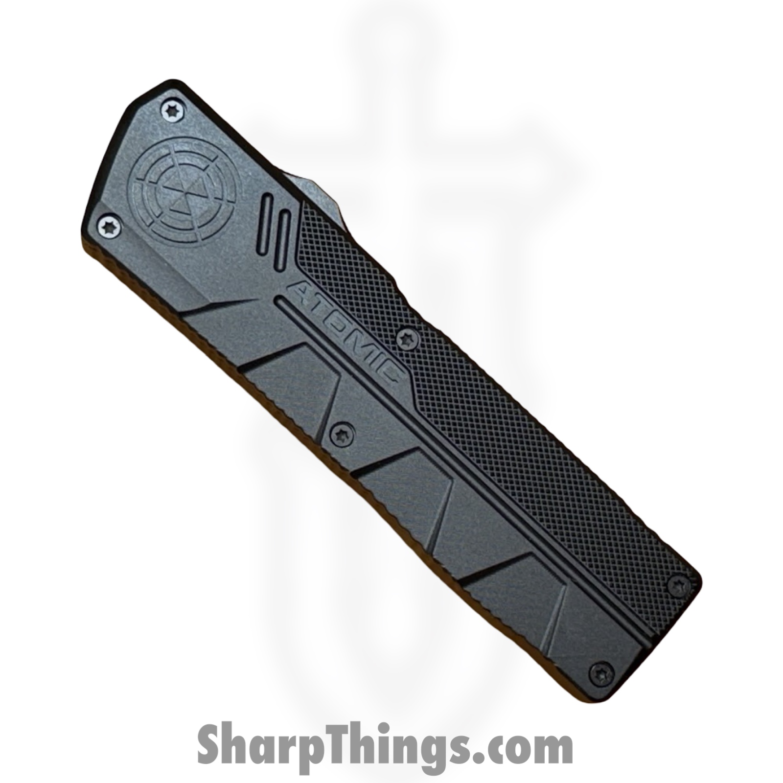 Atomic Knives - WNS-DT01BKDE - UltraLite ATOMIC - OTF Auto - D2 Satin Dagger - Aluminum - Black - Image 7