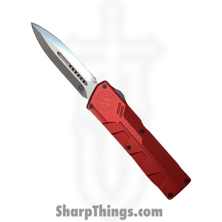 Atomic Knives – WNS-DT01RDDE – UltraLite ATOMIC – OTF Auto – D2 Satin Dagger – Aluminum – Red