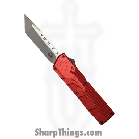 Atomic Knives – WNS-DT01RDTN – UltraLite ATOMIC – OTF Auto – D2 Satin Tanto – Aluminum – Red