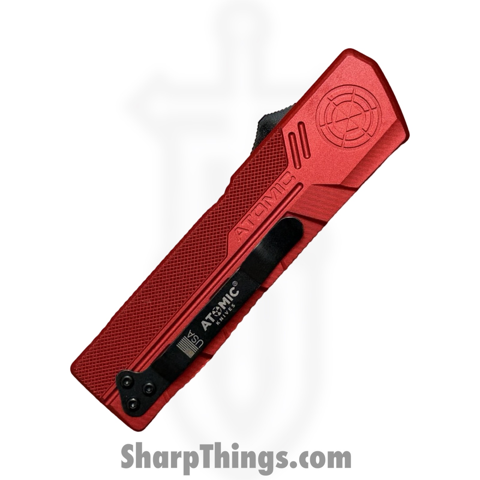 Atomic Knives - WNS-DT01RDTN - UltraLite ATOMIC - OTF Auto - D2 Satin Tanto - Aluminum - Red - Image 7