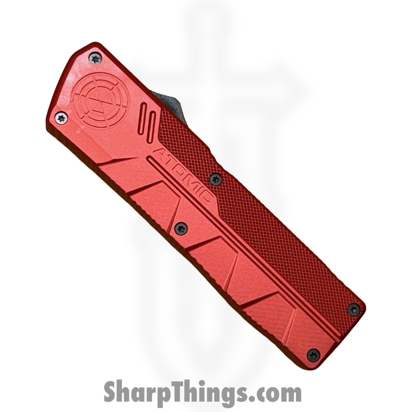 Atomic Knives - WNS-DT01RDTN - UltraLite ATOMIC - OTF Auto - D2 Satin Tanto - Aluminum - Red - Image 6
