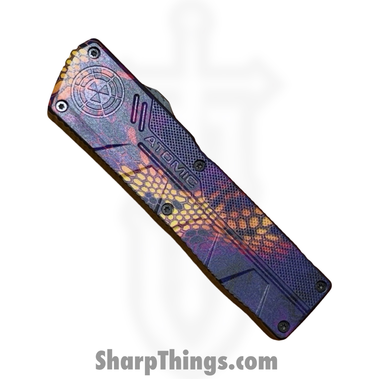 Atomic Knives - WNS-DT01SCMPBT - UltraLite ATOMIC - OTF Auto - D2 Coated Tanto - Aluminum - Snake Camo - Image 7