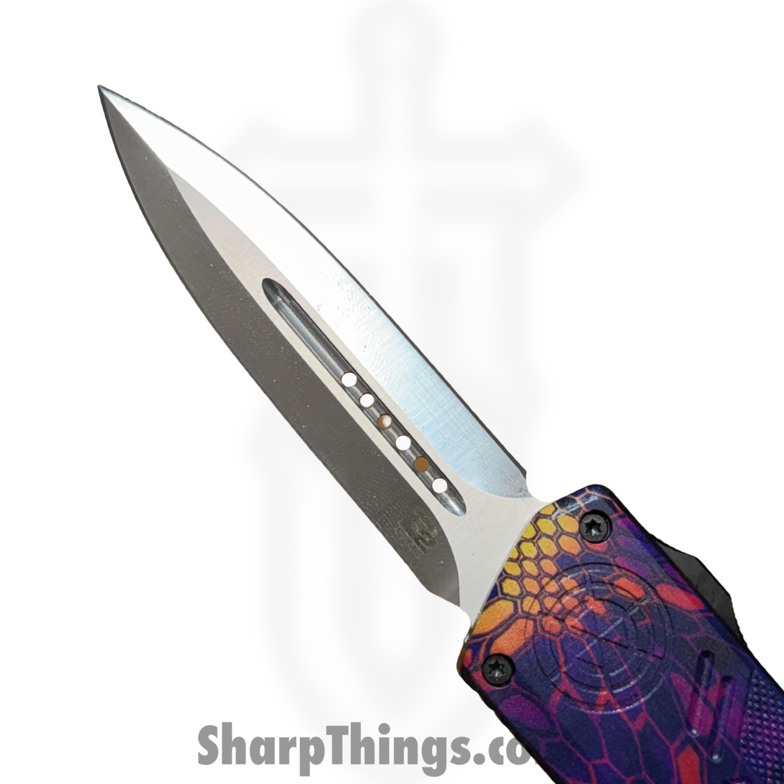 Atomic Knives - WNS-DT01SCMPDE - UltraLite ATOMIC - OTF Auto - D2 Satin Dagger - Aluminum - Snake Camo - Image 7