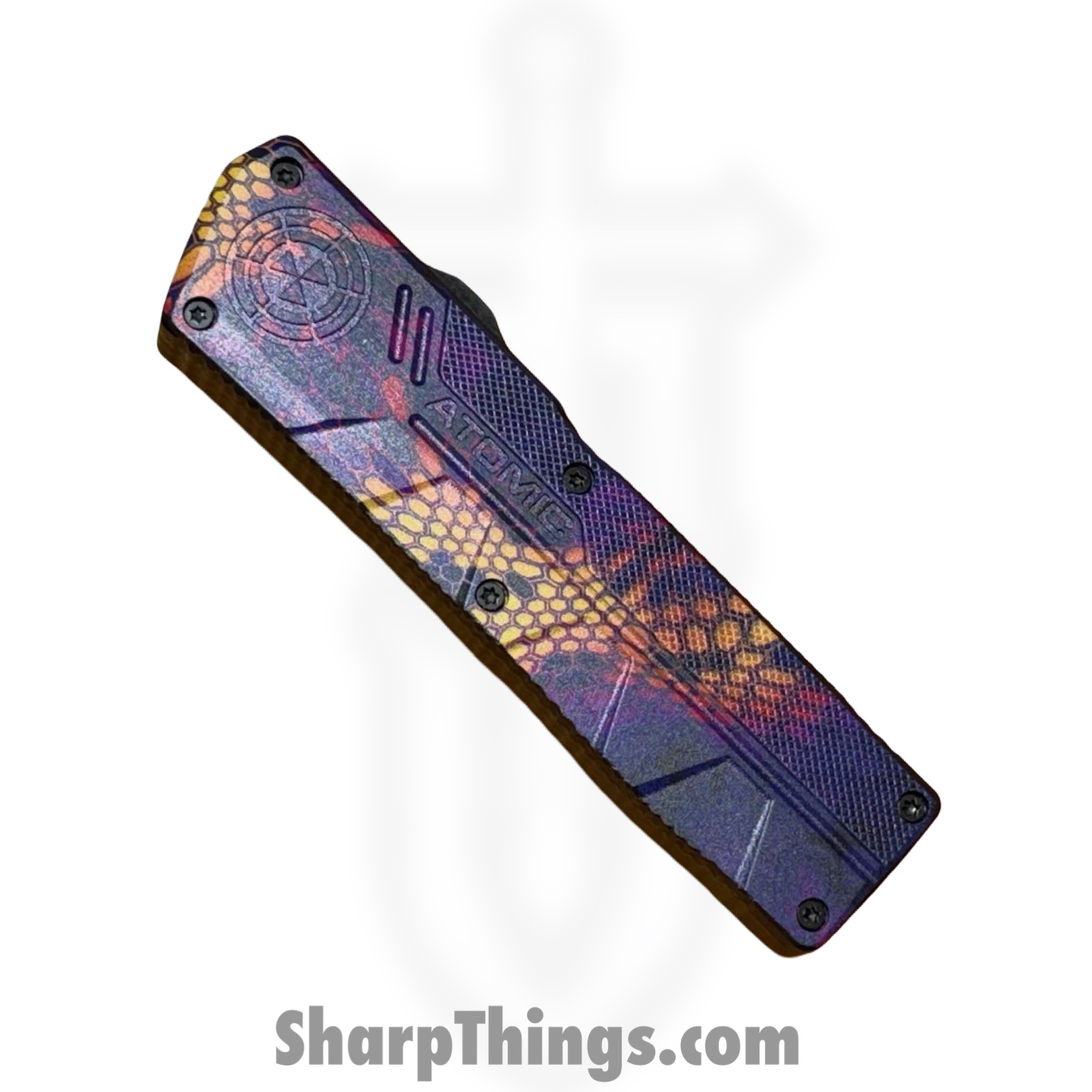 Atomic Knives - WNS-DT01SCMPDE - UltraLite ATOMIC - OTF Auto - D2 Satin Dagger - Aluminum - Snake Camo - Image 5