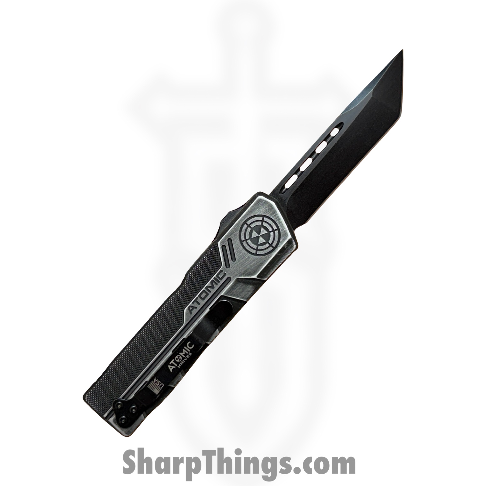Atomic Knives - WNS-DT01SWBT - UltraLite ATOMIC - OTF Auto - D2 Stonewash Tanto - Aluminum - Stonewash - Image 2