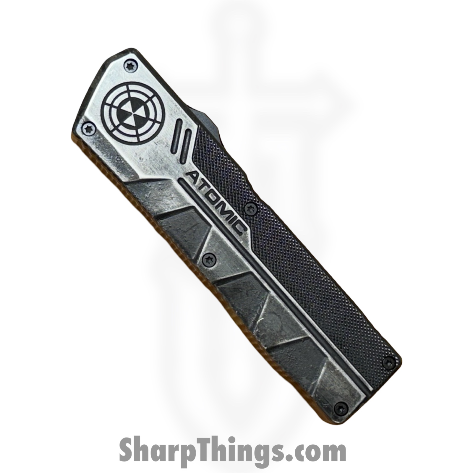 Atomic Knives - WNS-DT01SWBT - UltraLite ATOMIC - OTF Auto - D2 Stonewash Tanto - Aluminum - Stonewash - Image 5