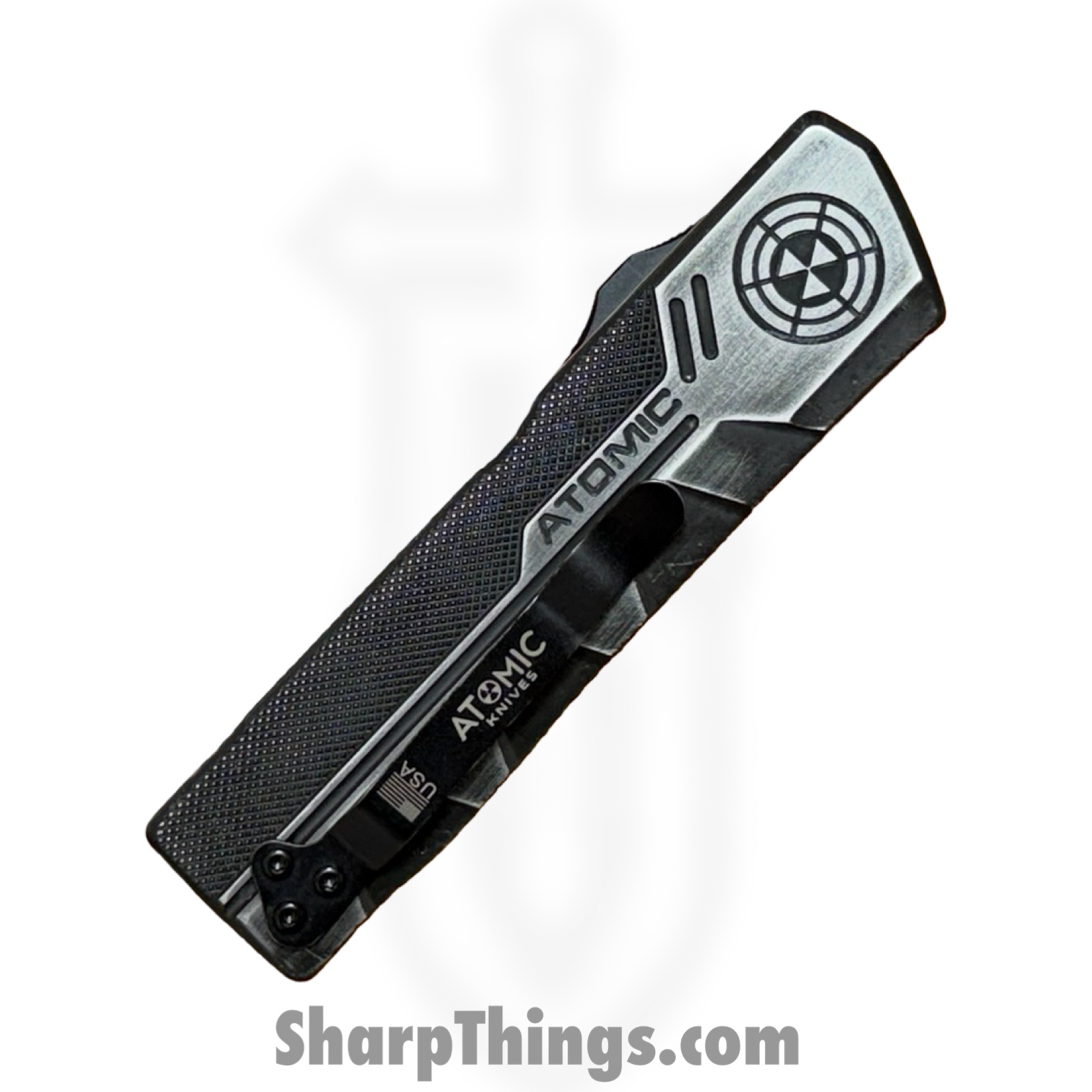 Atomic Knives - WNS-DT01SW - UltraLite ATOMIC - OTF Auto - D2 Stonewash Tanto - Aluminum - Stonewash - Image 6