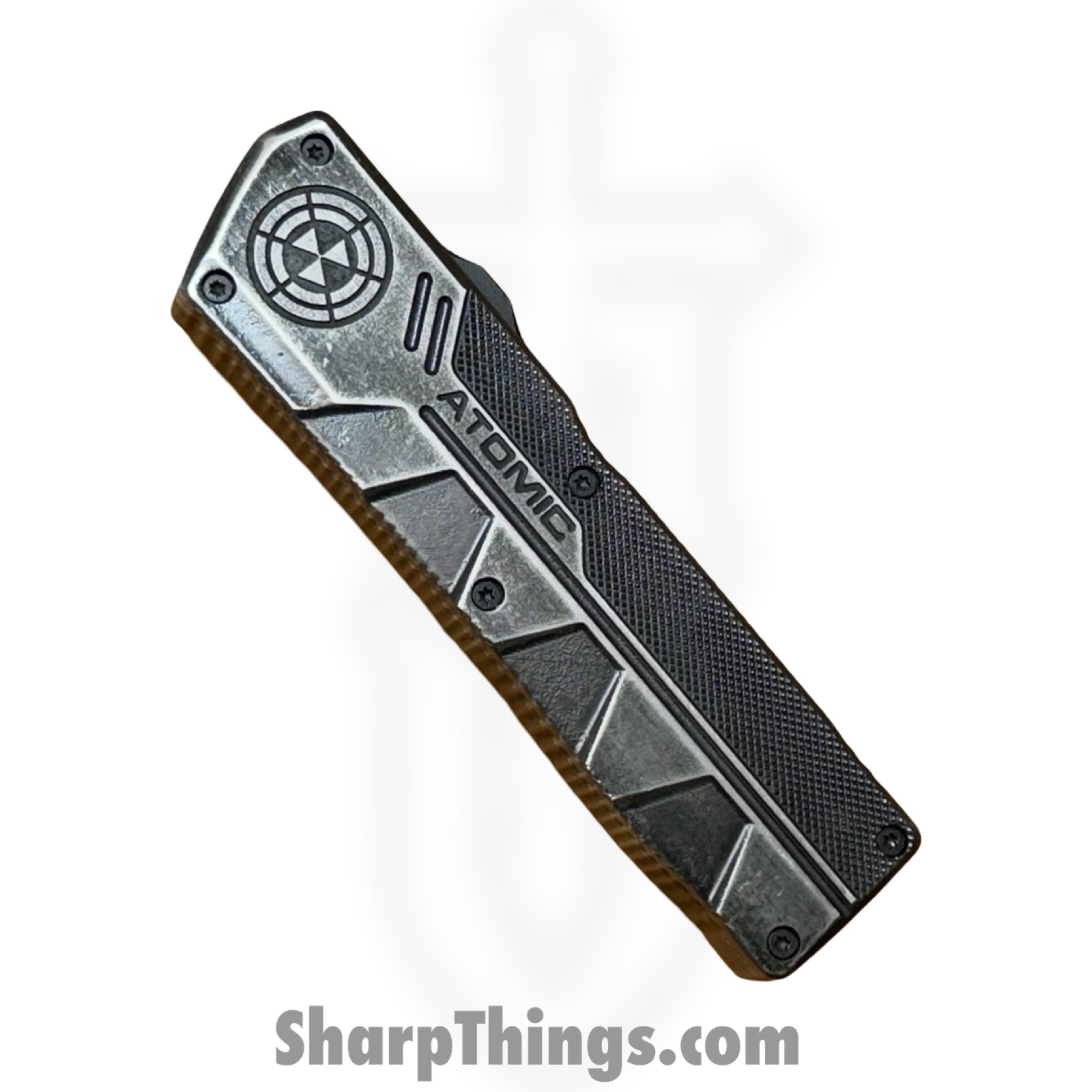 Atomic Knives - WNS-DT01SW - UltraLite ATOMIC - OTF Auto - D2 Stonewash Tanto - Aluminum - Stonewash - Image 5