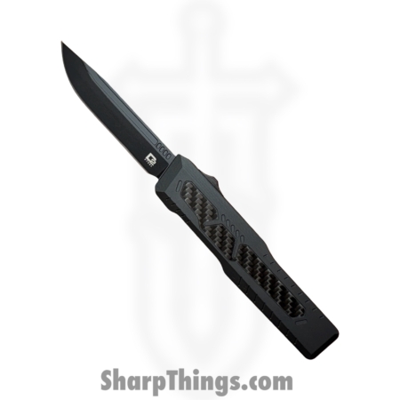 Atomic Knives – WNS-DT05BK – UltraLite ATOMIC – OTF Auto – D2 Coated Drop Point – Aluminum and CF – Black
