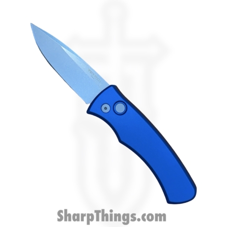 ProTech – DUKE2101-BLUE – DUKE 2 – Automatic Knife – CPM MagnaCut Stonewash Drop Point – Aluminum – Blue