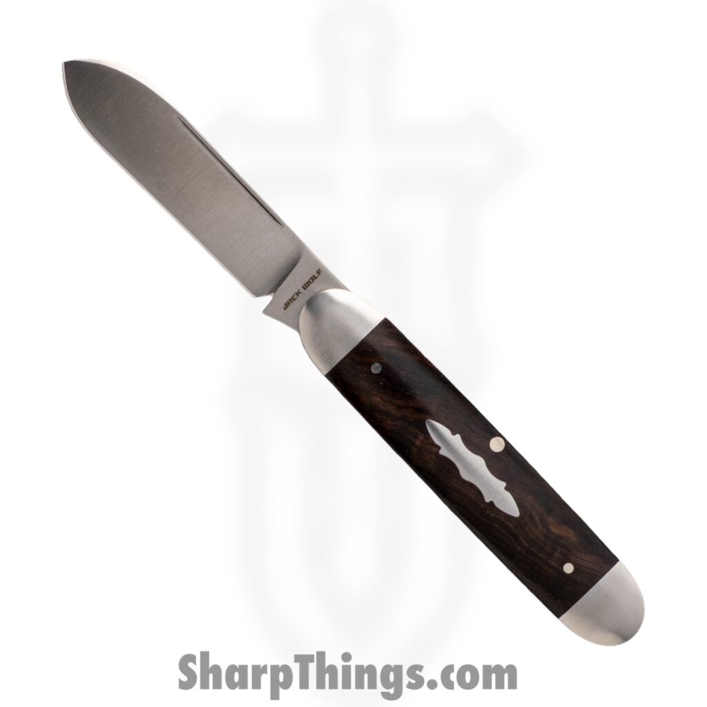 Jack Wolf Knives – EQEND-EBNY – Equal End – Folding Knife – 14C28N Drop Spear – Wood – Ebony