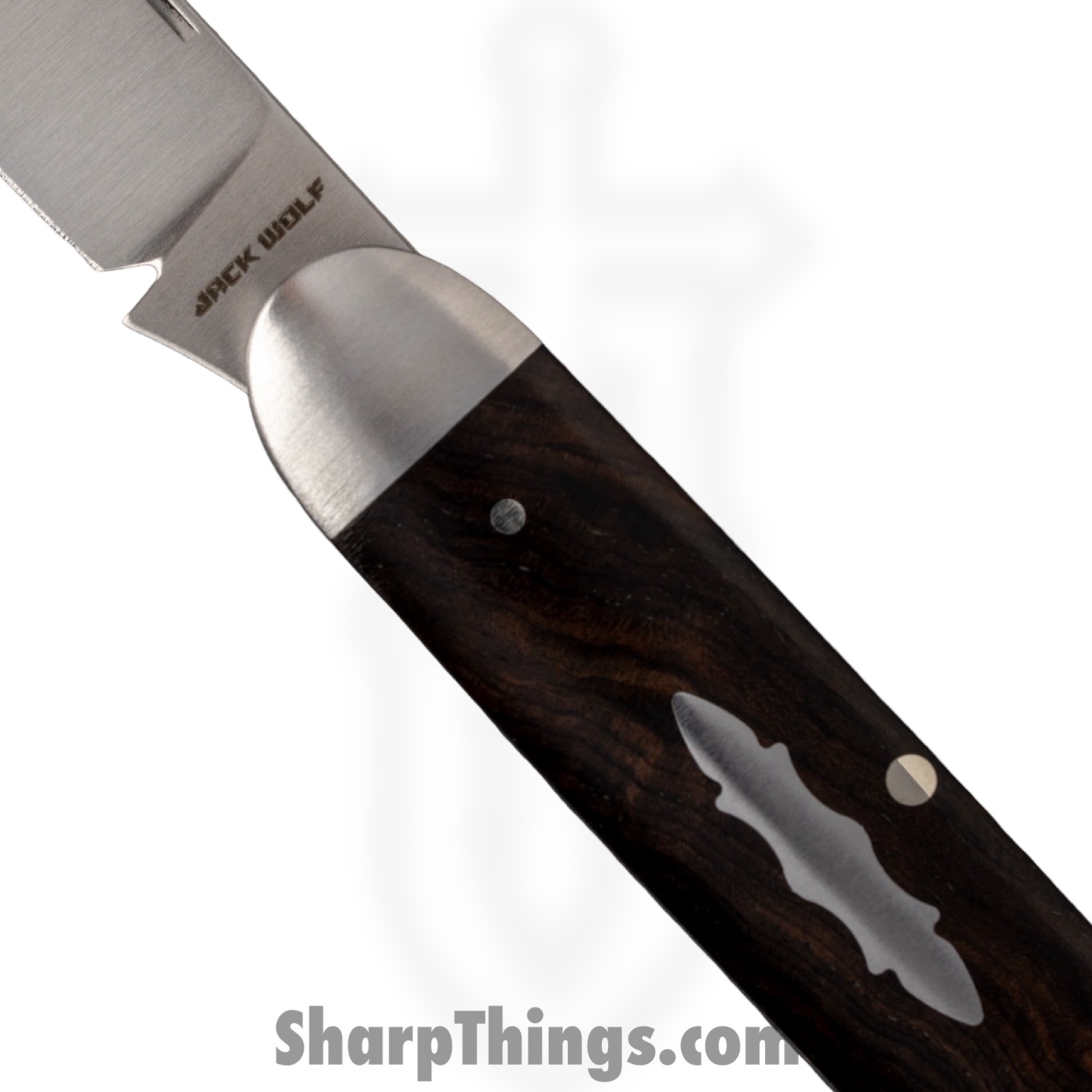 Jack Wolf Knives - EQEND-EBNY - Equal End - Folding Knife - 14C28N Drop Spear - Wood - Ebony - Image 5