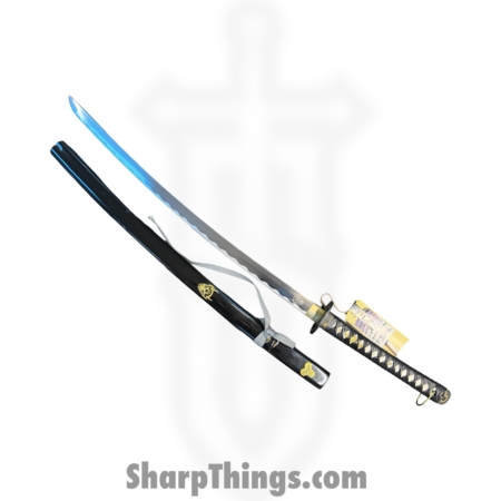 Hattori Hanzo – F-320-E-Z – 42in Kill Bill Handmade Bill Katana – Fixed Blade Knife – 1045 HC Satin  – Cord Wrapped – Black